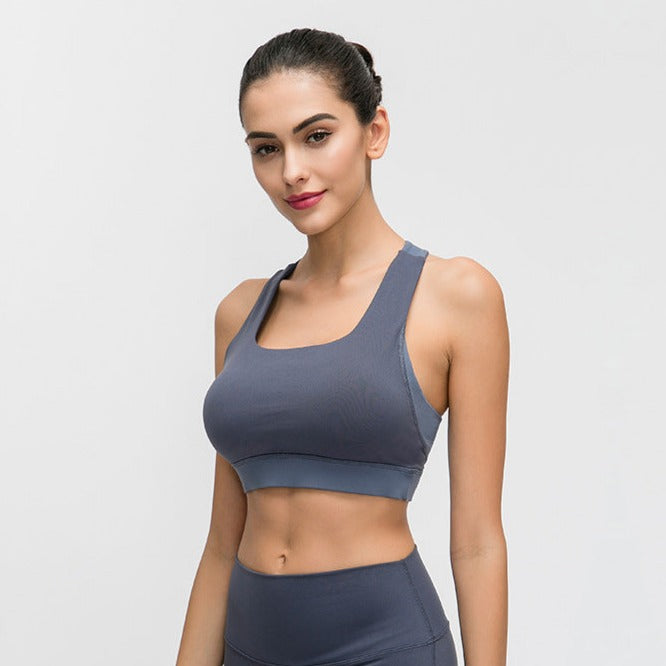 Contrast-panel Sports Bra