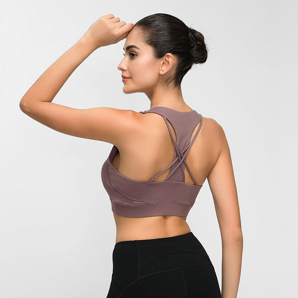 Contrast-panel Sports Bra