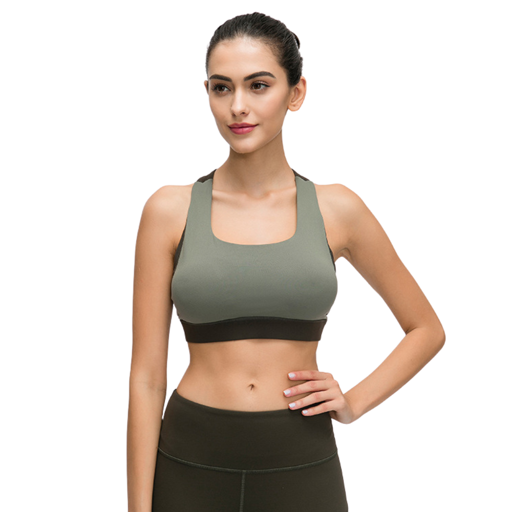 Contrast-panel Sports Bra